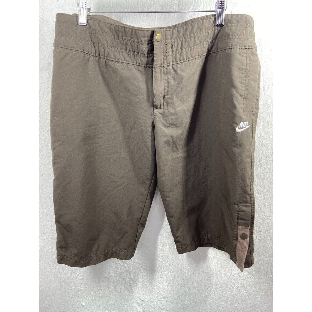 NIKE WOMENS LARGE BROWN BOARD SHORTS CHINO INSEAM 14